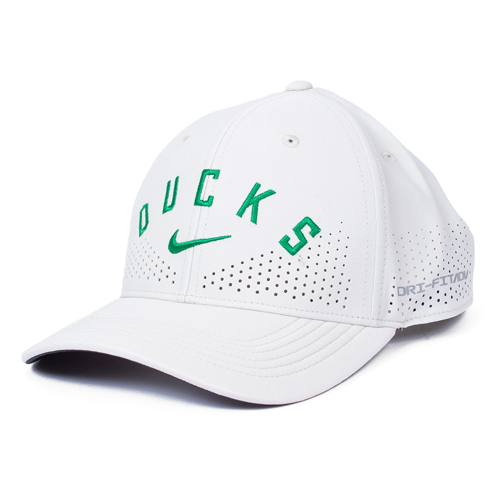 Classic Oregon O, Nike, White, Curved Bill, Performance/Dri-FIT, Accessories, Unisex, Structured, Arched Ducks, Adjustable, Hat, 916411